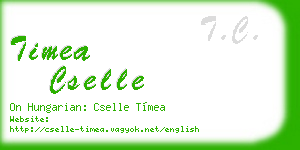 timea cselle business card